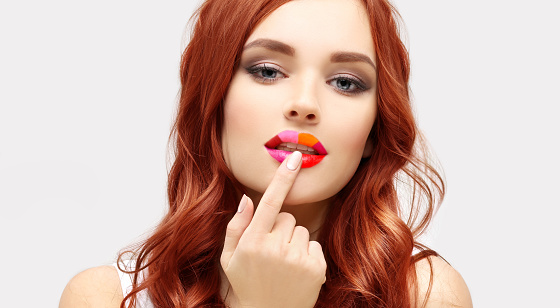 Color lips.Lipstick colors