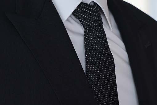 Business suit and tie with copy space background