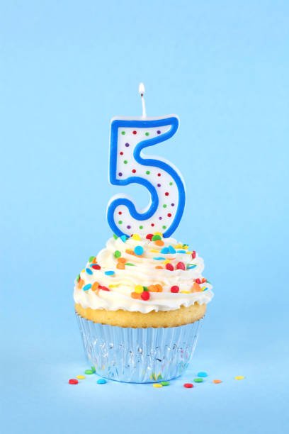 Sweet Happy birthday cake decorated with candle ready for party