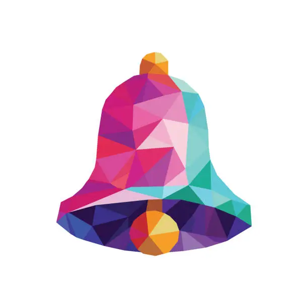 Vector illustration of Bell Low Poly Colorful