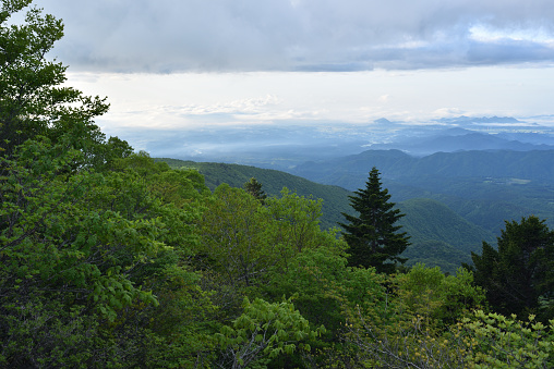 Beautiful autumn landscape on the Blue Ridge Parkway near Asheville, North Carolina