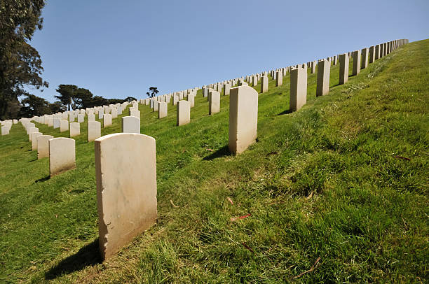 istock Rows of headstones in a cemetery 147442721