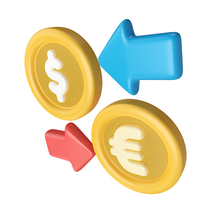 This is Exchange 3D Render Illustration Icon, high resolution jpg file, isolated on a white background