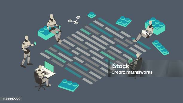 Ai Robot Code Example Ai Programming Robots Stock Illustration - Download Image Now - 16x9 ...