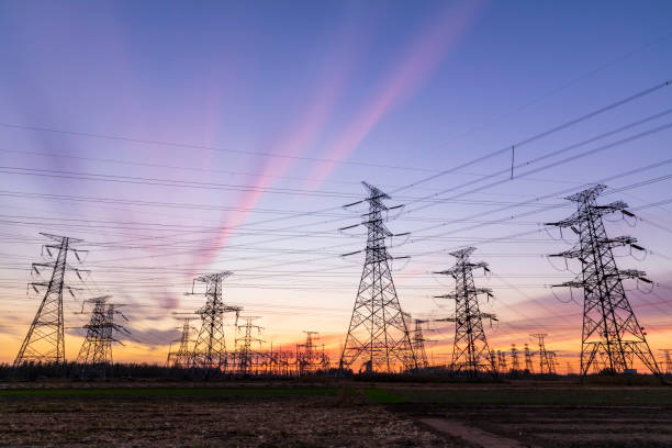 istock Pylons, high voltage pylons in the evening 1474443058