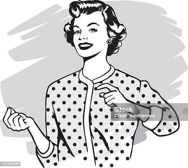 Vintage Женщина — стоковая векторная графика и другие изображения на тему Женщины - Женщины, 1950-1959, Стиль ретро