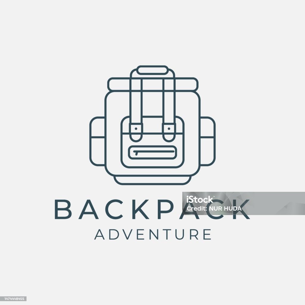 Printable Backpack Program Logo Backpack Line Logo Vector Template Illustration Design Stock ...