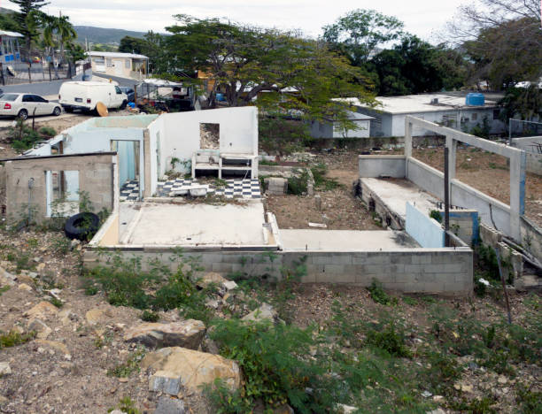 remains of house after hurrican maria puerto rico - hurrican imagens e fotografias de stock