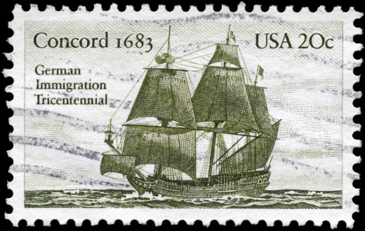 A Stamp printed in USA shows the Sailer