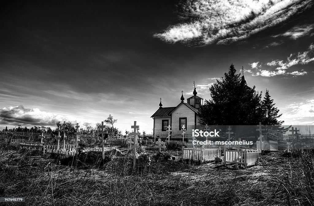 러시아 정교회 및 묘지인 Nikiski 알래스카 - 로열티 프리 0명 스톡 사진