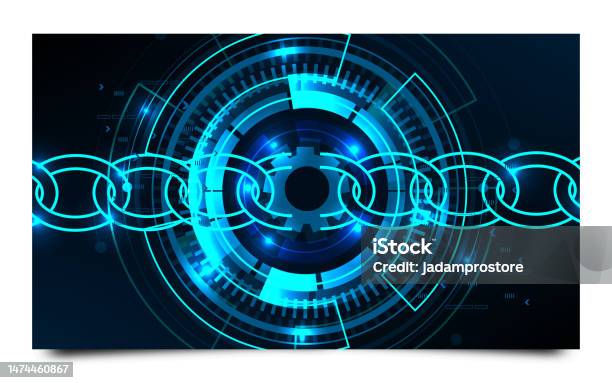 Digital Chain Hacker Three Diagonal Digital Chains On A Blue Background Blockchain ...