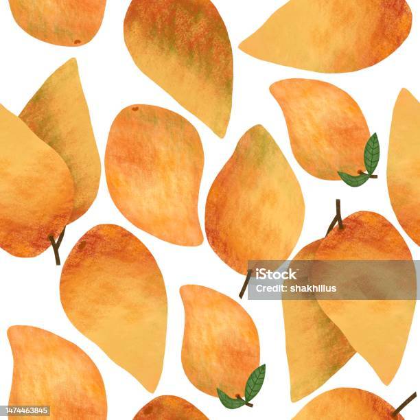 Mango Colour Pattern Mango Pattern Stock Illustration - Download Image Now - All-Over ...