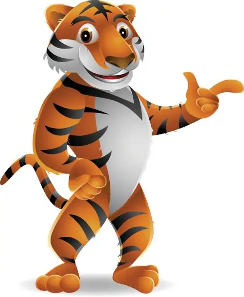 Vector illustration of Tiger: Pointing