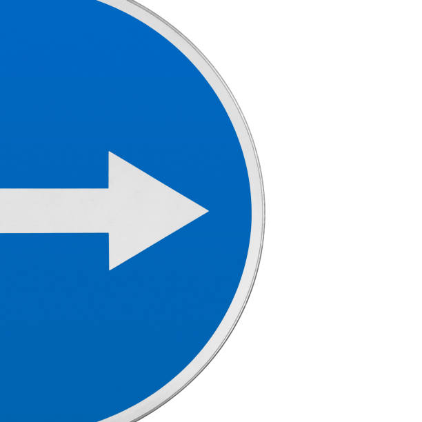 istock Road sign with an arrow 147446592