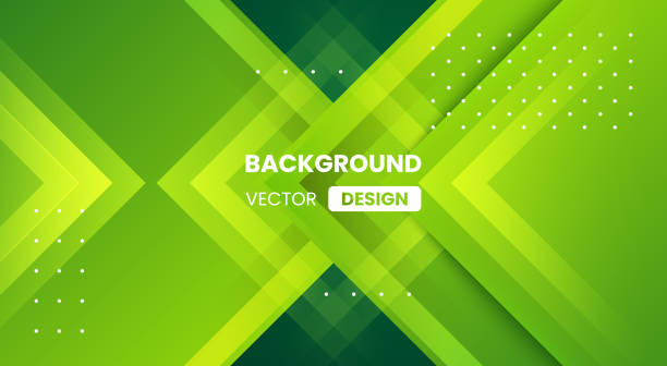 abstrakter geometrischer hintergrund mit grünem farbverlauf und papierschnitt - green backgrounds internet banner stock-grafiken, -clipart, -cartoons und -symbole