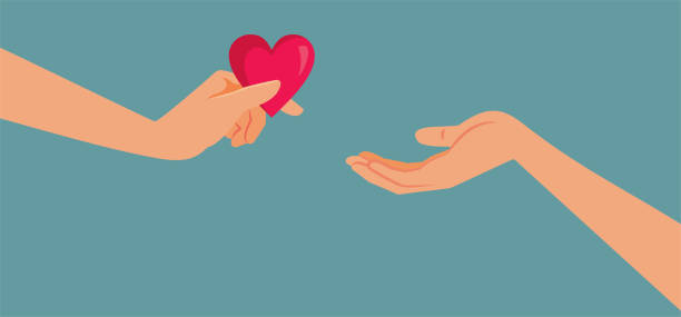 istock Person Sharing Love in Generous Gesture Vector Cartoon Illustration 1474471318