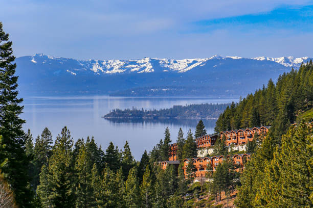 Incline Village, Nevada above Lake Tahoe stock photo
