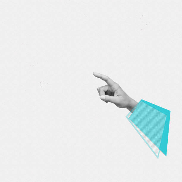 istock A hand points to the side at copy empty blank space for text and design. Modern contemporary art 1474475778