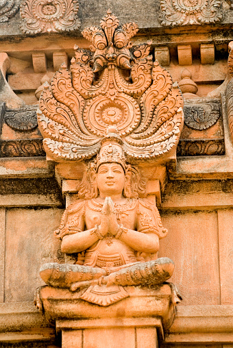 Decorated Kirtimukh and a Gods figer on Krishna Temples at Hampi state karnataka