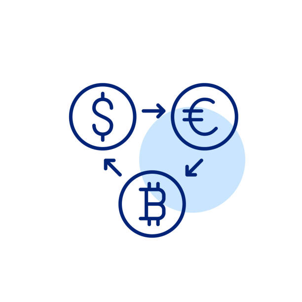 การแปลงสกุลเงิน Usd เป็นยูโรต่อ Bitcoin การดําเนินงานทางการเงินของ  Cryptocurrency พิกเซลที่สมบูรณ์แบบการอ ภาพประกอบสต็อก -  ดาวน์โหลดรูปภาพตอนนี้ - Istock