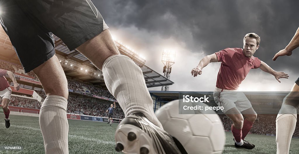 Fußball-Action - Lizenzfrei Abenddämmerung Stock-Foto