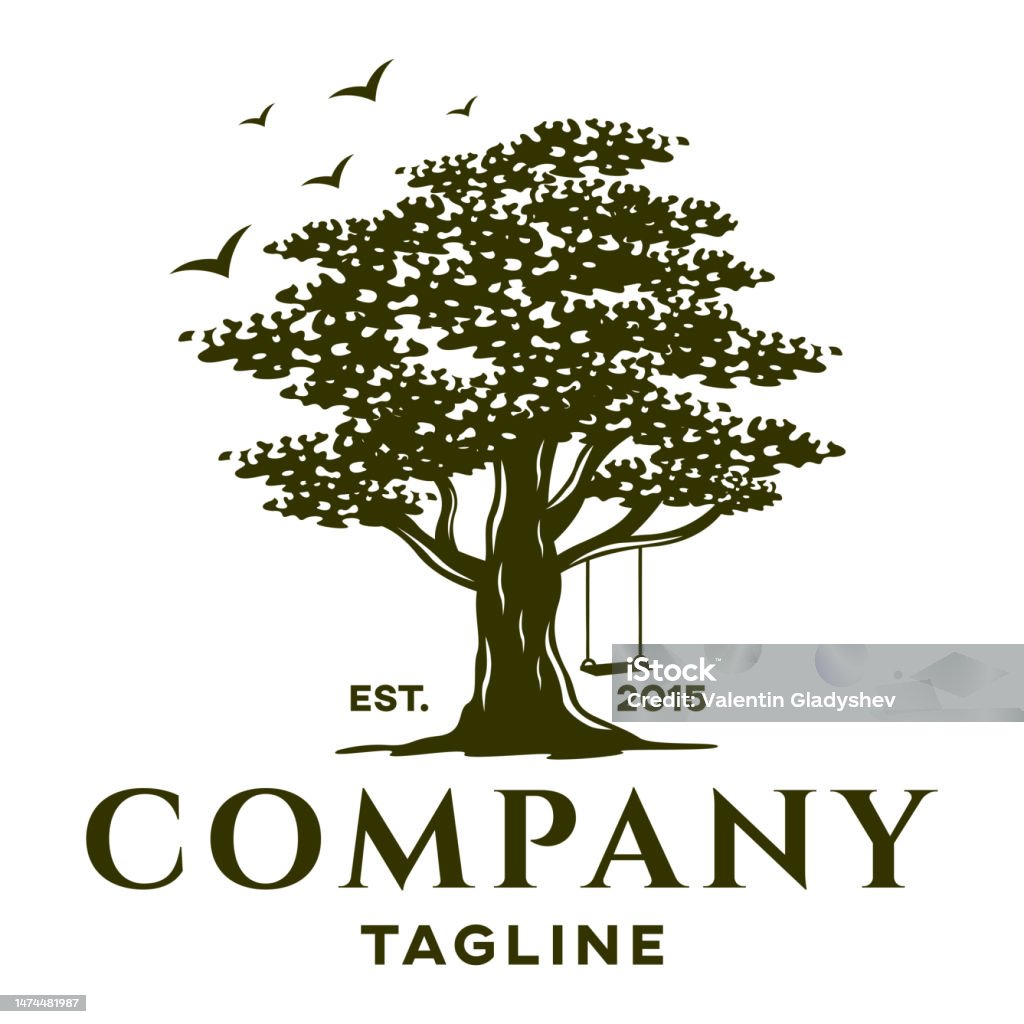 Modern Tree Oak Vector Illustration Stock Illustration - Download Image ...