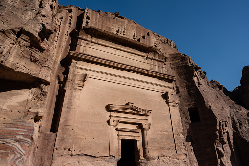 Uneishu Tomb BD 813 Nabataean Grave in Petra, Jordan also called Tomb of Unyayshu