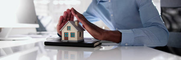 African American House Mortgage Insurance stock photo