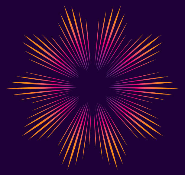 kolorowy promieniowy symetryczny element projektu burst - big bang flash stock illustrations