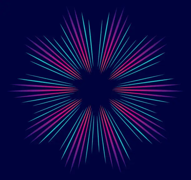 Vector illustration of Colorful Radial Symmetrical Burst Design Element