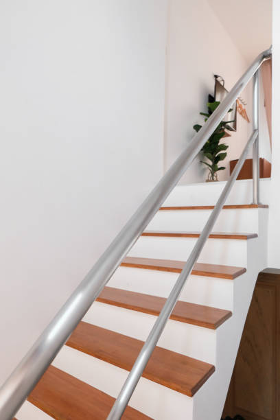 istock Interior view of modern Wooden stair 1474495110