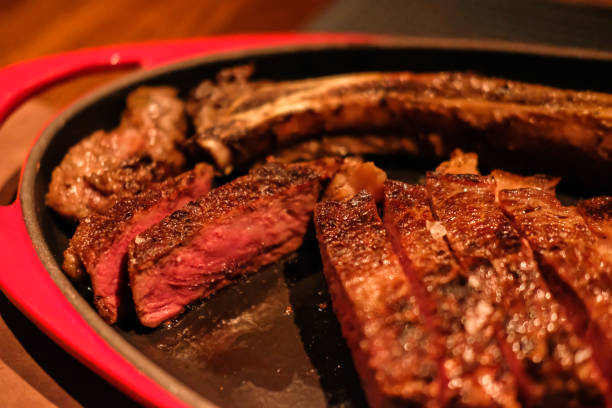 istock Medium rare meat on plate in the restaurant 1474495140