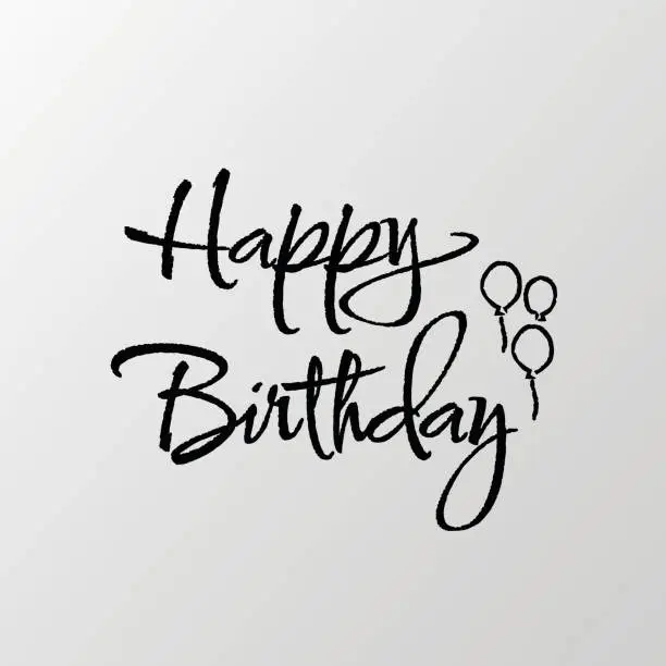 Vector illustration of Calligraphy - Happy Birthday Isolated on White Background