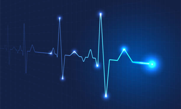 istock Heart wave technology background Shows the rhythm of the heart that is pumping. dark blue background with a grid 1474503570