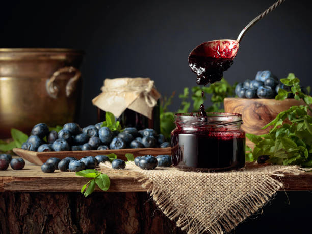 istock Blueberry jam with fresh berries. 1474508195