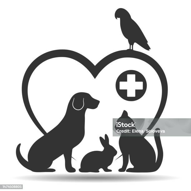 Greeting card of two cats with heart shaped tails ~ Clip Art #103033879