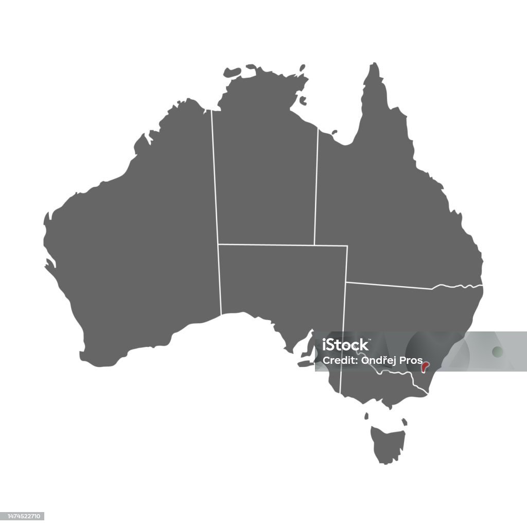 Australia Map Of Australian Capital Territory Geography Blank Concept