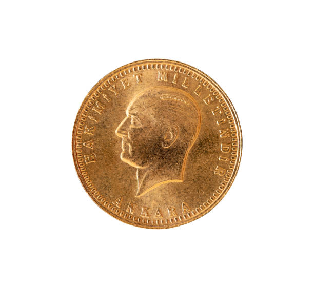 tradycyjna turecka złota moneta zwana ata - 22 cents zdjęcia i obrazy z banku zdjęć