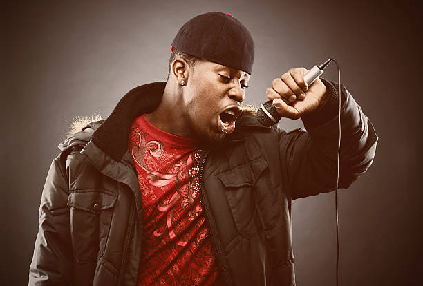 Krump Singer Black Krump singer in action rap stock pictures, royalty-free photos & images