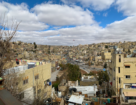 2021 12 24 Amman, Jordan. Aerial view from the city