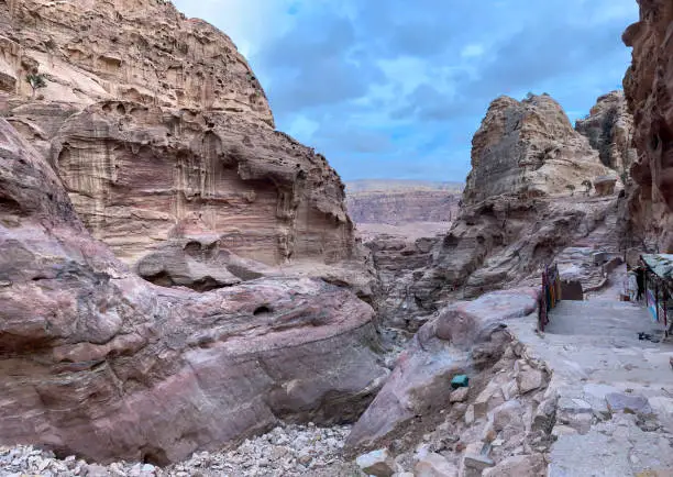 Ad-Deir Trail or The Monastery Trail in the Lost city of Petra