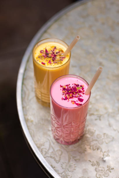 istock Yoghurt Lassi Drinks smoothie with mango and rose for ramadan iftar breakfast 1474555427