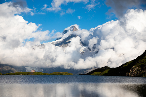 Mountain, Clouds, Bachalpsee Lake, Alps, Switzerland