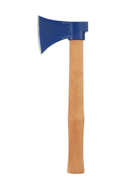 istock Blue ax with wooden handle isolated on white background 1474562260