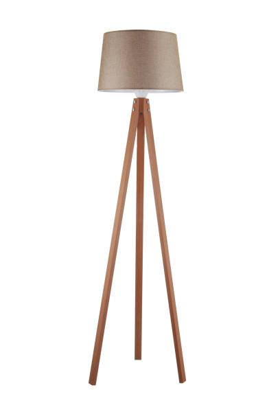 lampada da terra moderna - lampada elettrica foto e immagini stock
