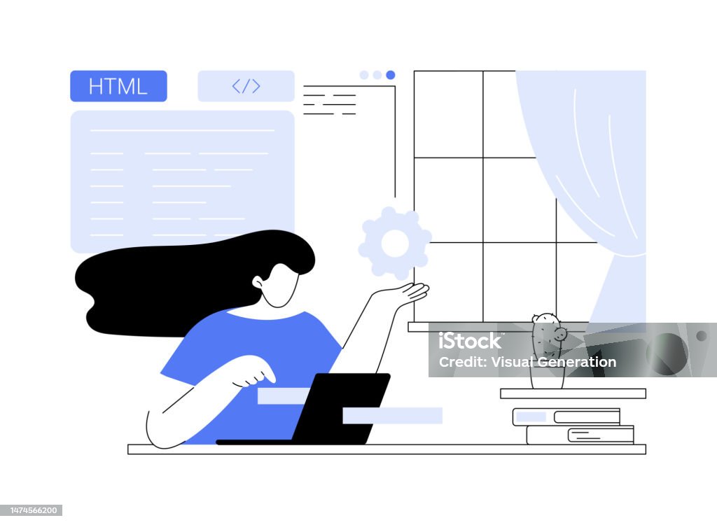 Html Coding Abstract Concept Vector Illustration Stock Illustration ...