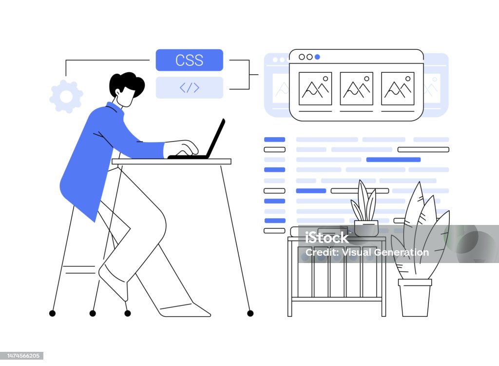 Css Code Abstract Concept Vector Illustration Stock Illustration ...