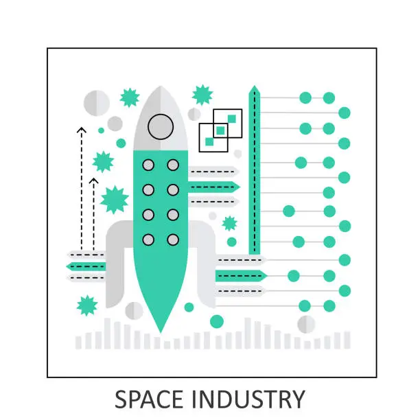 Vector illustration of Space industry research