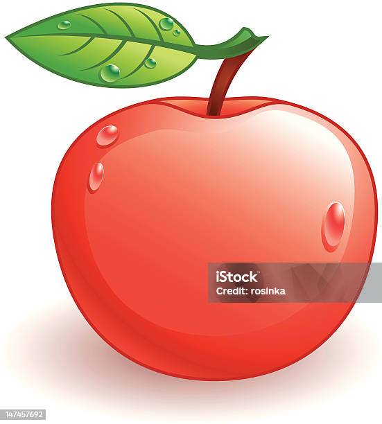 Vector Glossy Apple Stock Illustration - Download Image Now - Apple - Fruit, Autumn, Clean