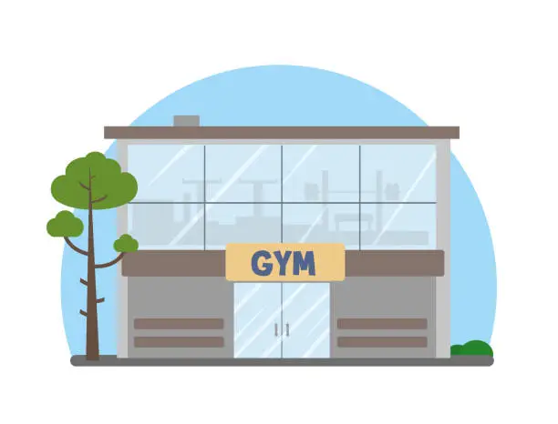 Vector illustration of Gym Building vector illustration